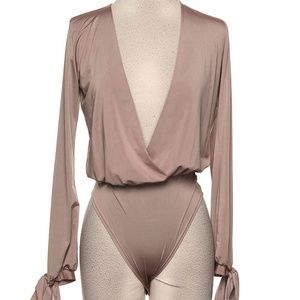 New Womens V-neck Bodysuit